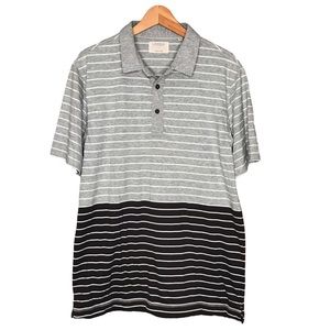 Linksoul Polo Shirt Cotton Performance Golf Shirt Brown Stripes Men’s Large